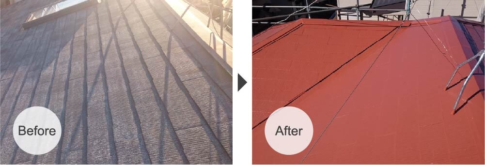 市川市の屋根塗装のビフォーアフター