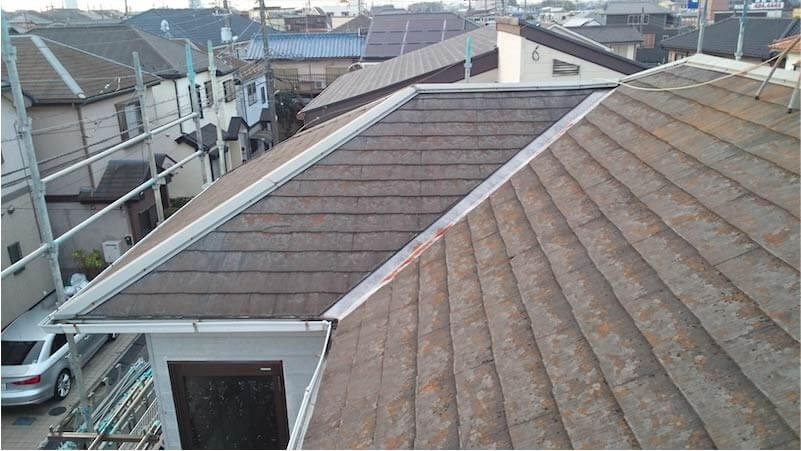 市川市の屋根塗装の現地調査の様子