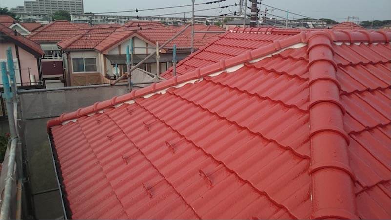 セメント瓦の屋根塗装の施工後の様子