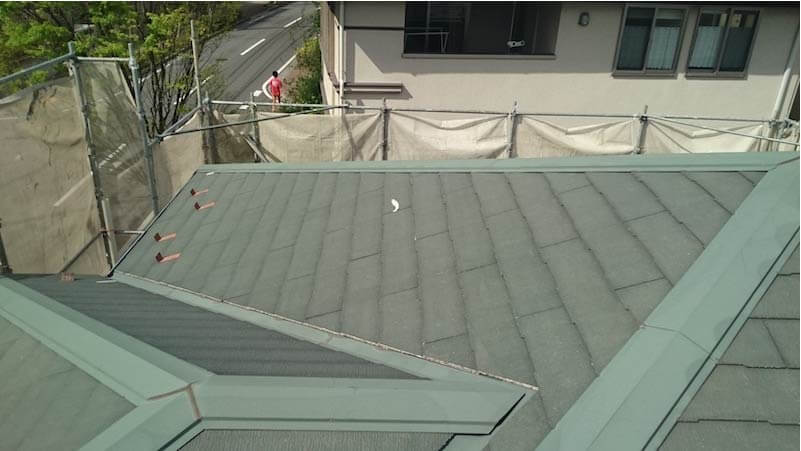 習志野市の屋根塗装の施工前の様子
