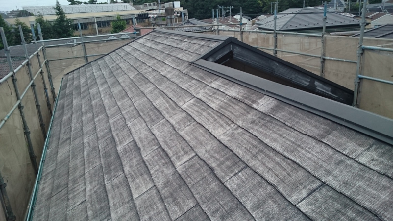 高圧洗浄後の屋根塗装の状態