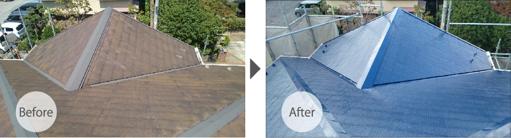 江戸川区の屋根塗装のビフォーアフター