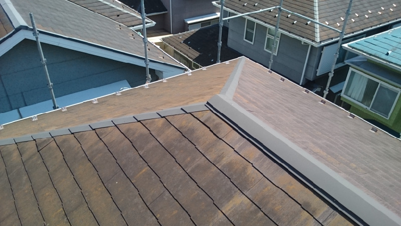 江戸川区の屋根塗装の施工前の様子
