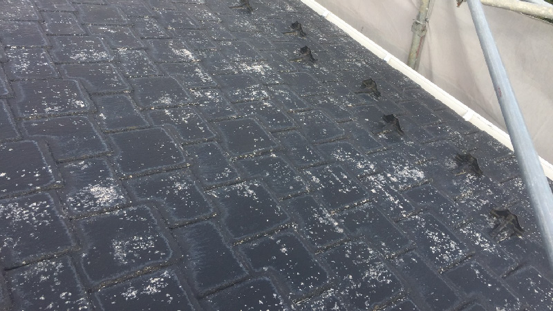大屋根の高圧洗浄後の様子