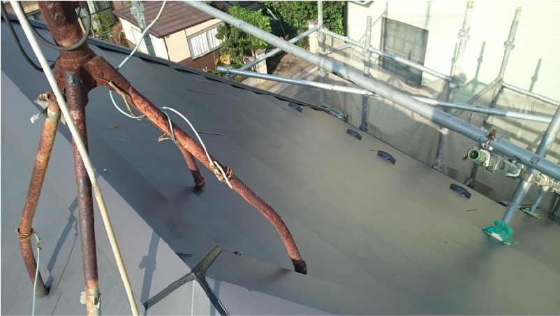 野田市の屋根カバー工法リフォームの施工後の様子