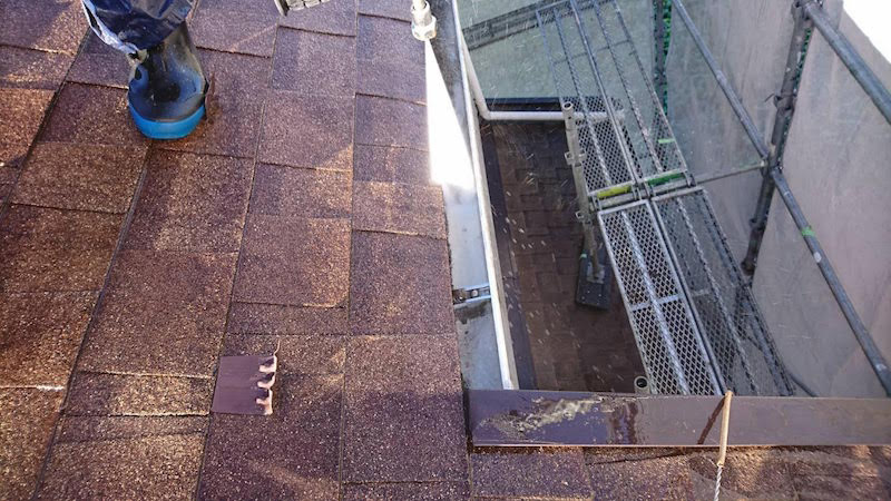 アスファルトシングル屋根の高圧洗浄