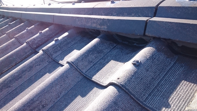高圧洗浄後の金属屋根材