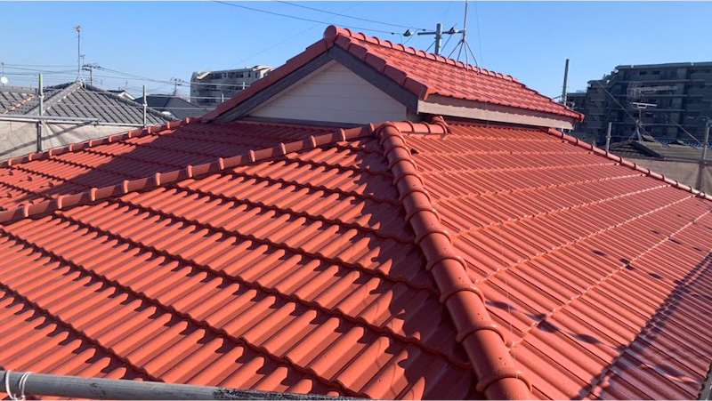 屋根葺き替え、屋根塗装の施工後の様子
