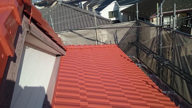 屋根葺き替え、屋根塗装の施工後の様子