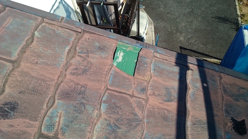 葛飾区の屋根カバー工法の施工前の様子