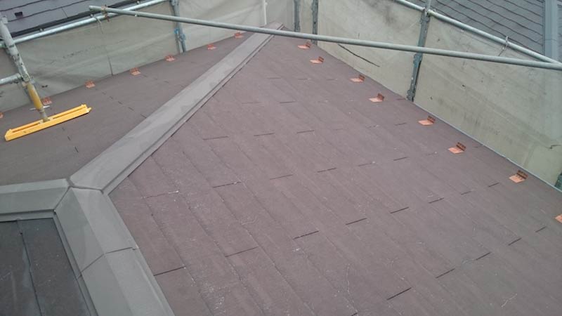 高圧洗浄後のスレート屋根