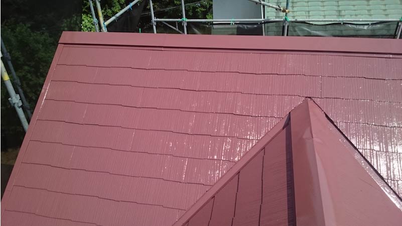 屋根塗装の上塗り