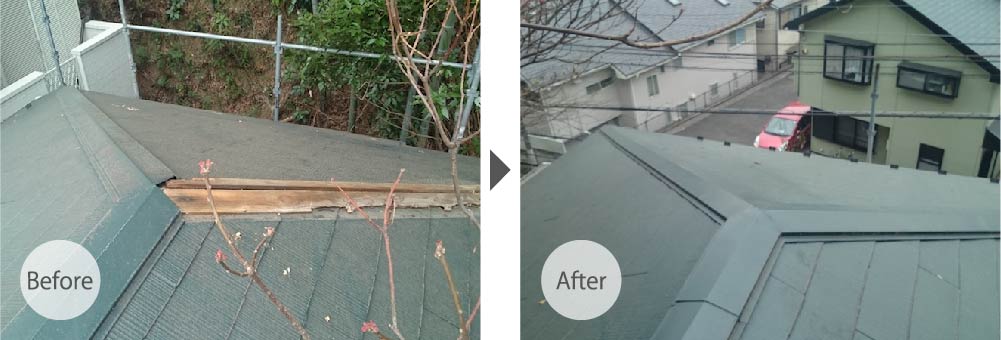 横浜市の屋根カバー工法のビフォーアフター