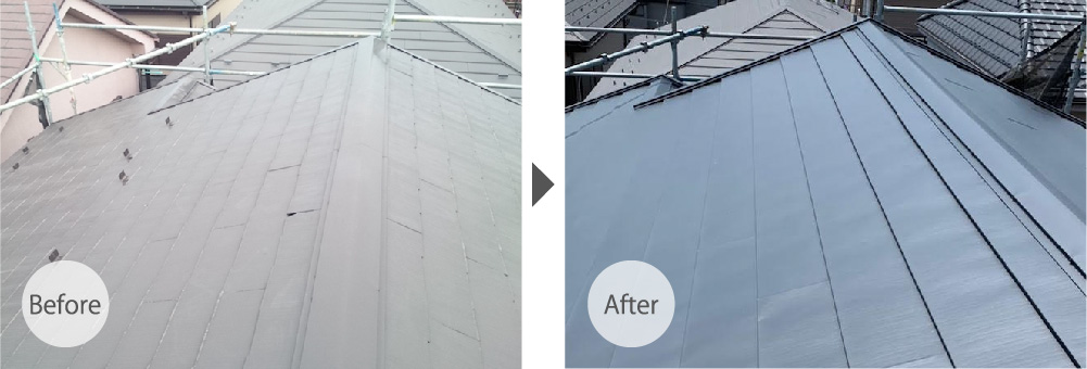 千葉県柏市の屋根カバー工法のビフォーアフター