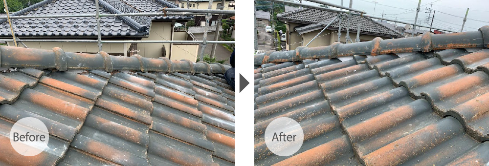 三郷市の屋根修理のビフォーアフター