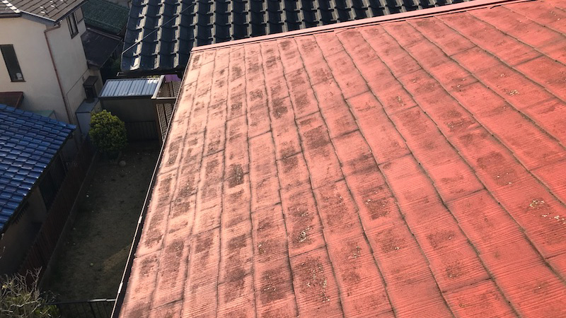 佐倉市の屋根塗装の施工前の様子