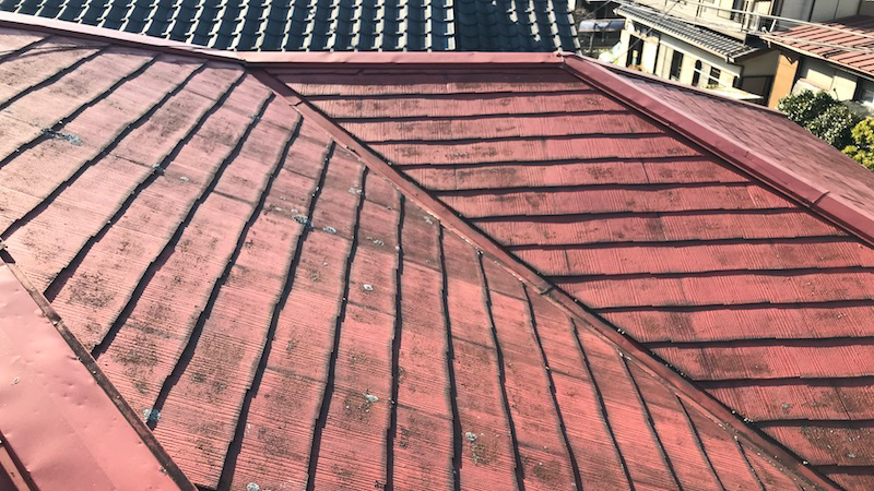 佐倉市の屋根塗装の施工前の様子