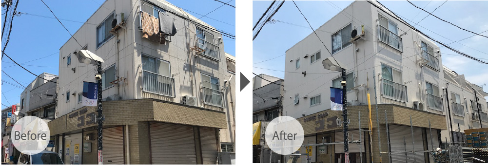 大田区の屋上防水工事のビフォーアフター