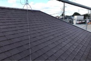 市川市のアスファルトシングルの屋根塗装の施工事例