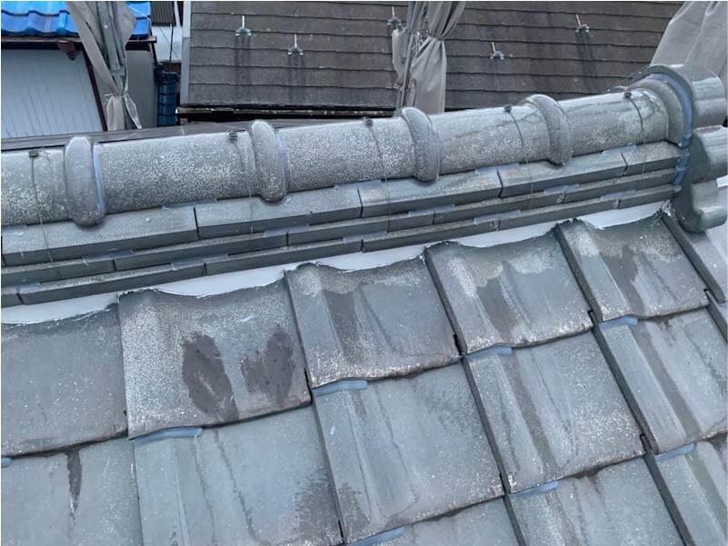 千葉市中央区の屋根修理の漆喰の施工後の様子