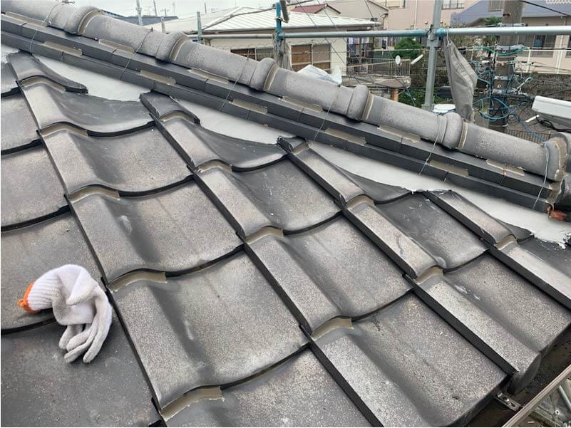 屋根の漆喰の施工後の様子
