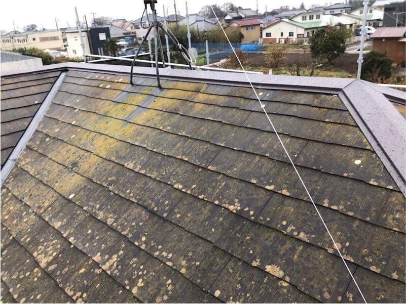 野田市の屋根塗装の施工前の様子