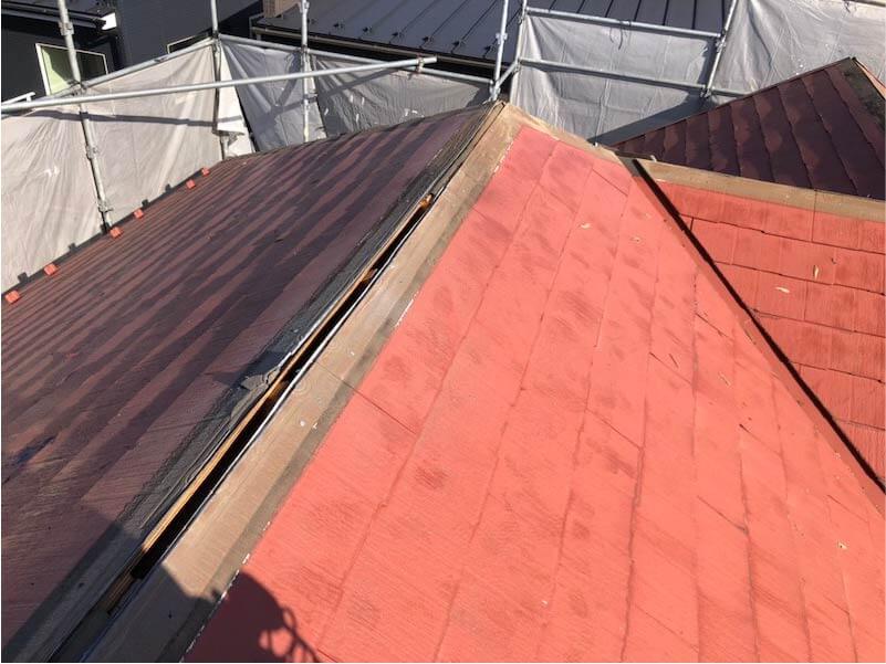 船橋市の屋根リフォームの棟板金の撤去