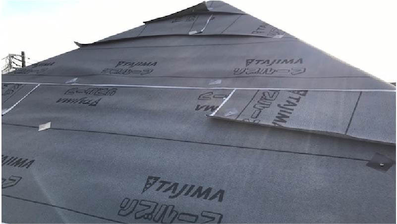 千葉市の屋根リフォームの防水シートの施工