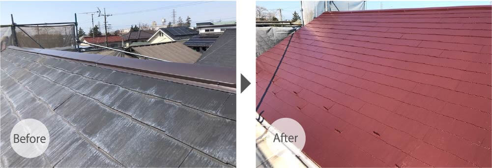 松戸市の屋根塗装のビフォーアフター