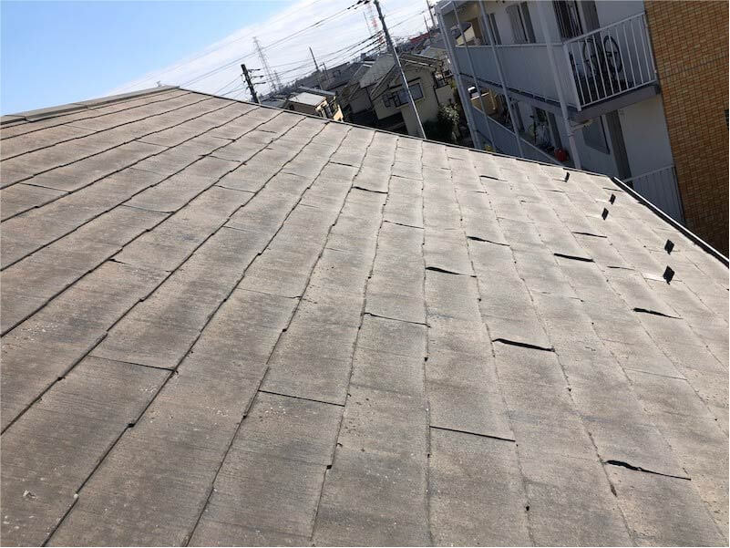 日野市の屋根リフォームの施工前の様子
