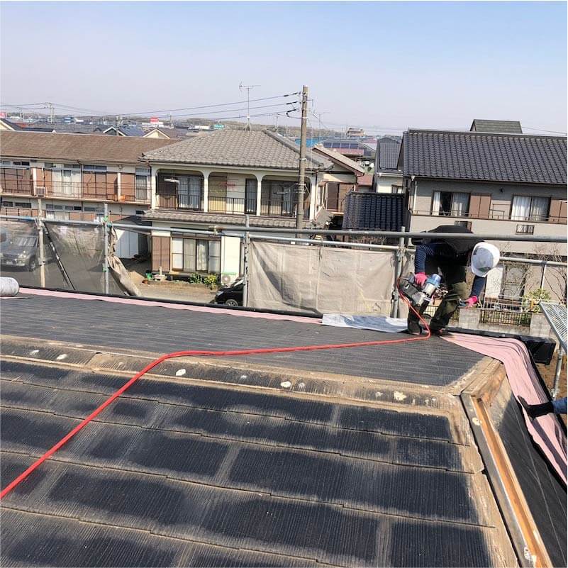 東大和市の屋根リフォームの棟板金の撤去