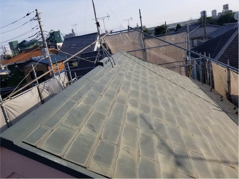 練馬区の屋根塗装の施工前の様子