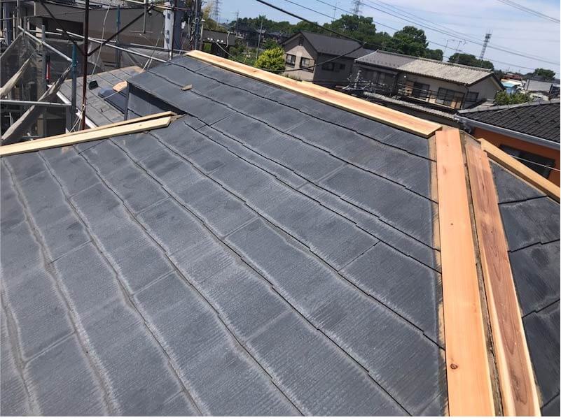 野田市の屋根塗装の棟板金交換工事