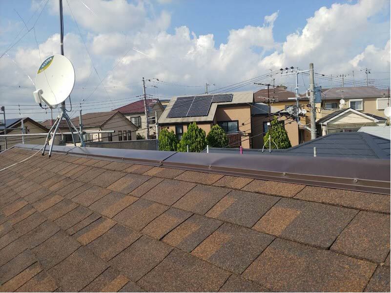 松戸市の屋根リフォームの棟板金の設置