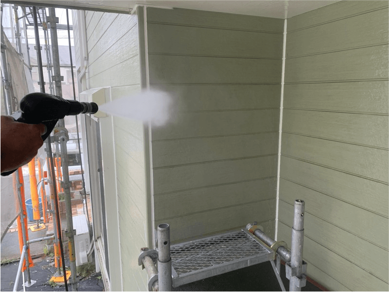 白井市の外壁塗装の高圧洗浄