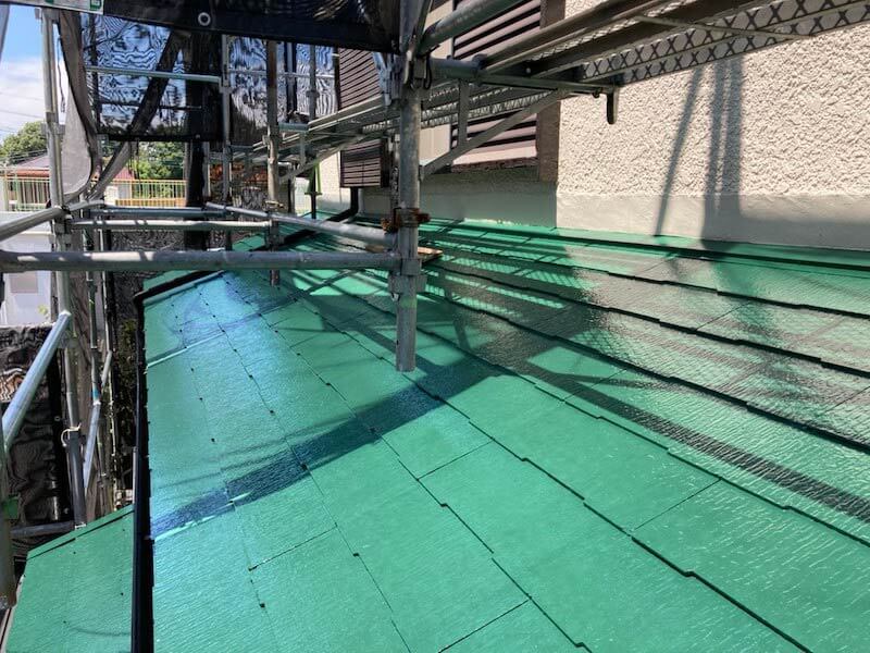 相模原市の屋根塗装の施工後の様子