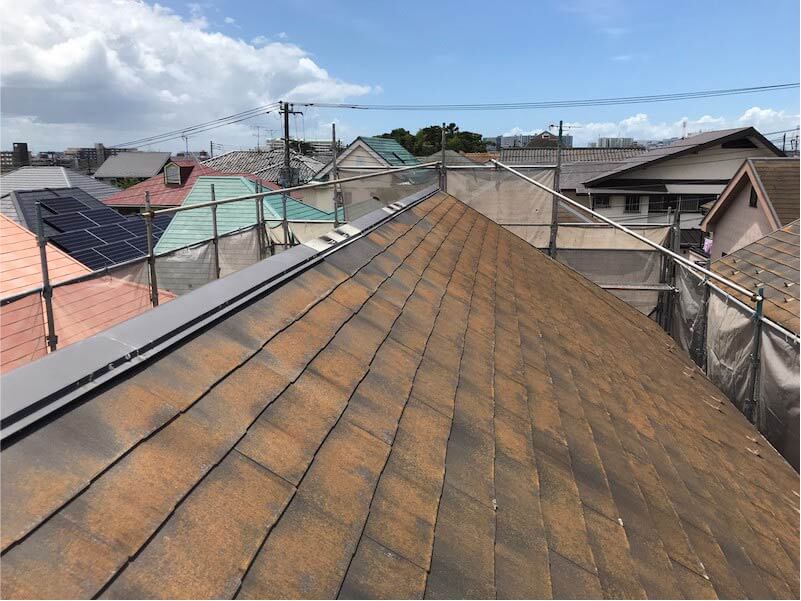 船橋市の屋根リフォームの施工前の様子