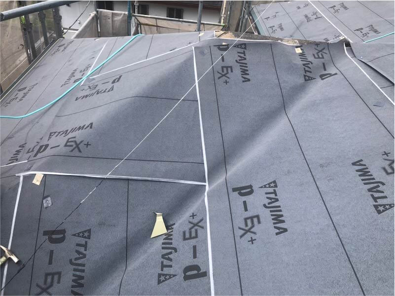 市原市の屋根リフォームの防水シートの交換