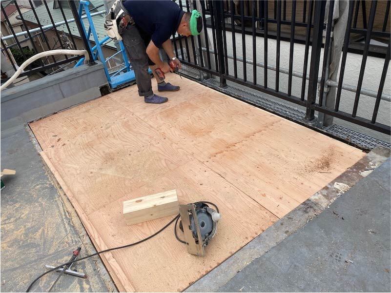港区の屋上防水工事の躯体の補修