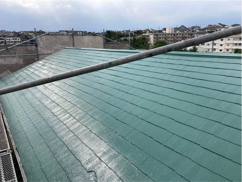 川崎市の屋根塗装の施工後の様子