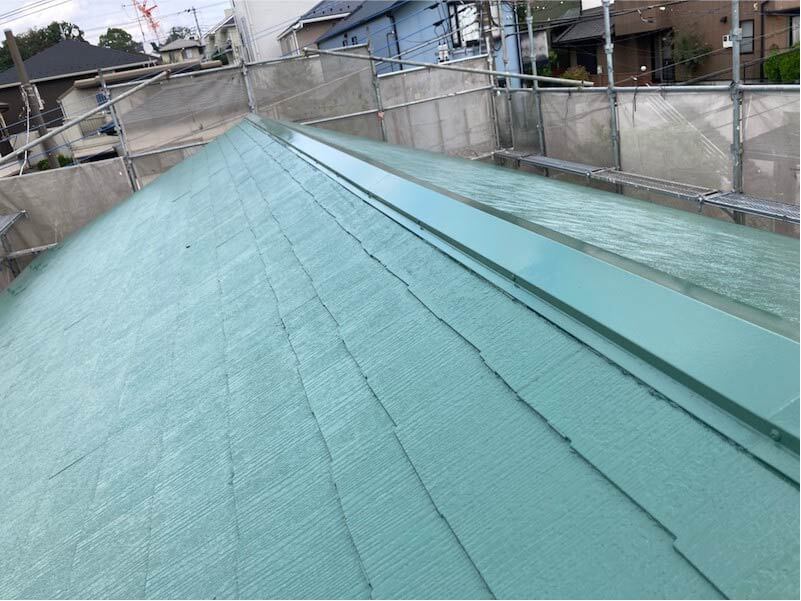 川崎市の屋根塗装の施工後の様子