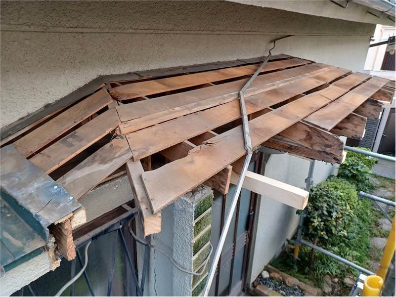 松戸市の屋根修理の躯体の補修