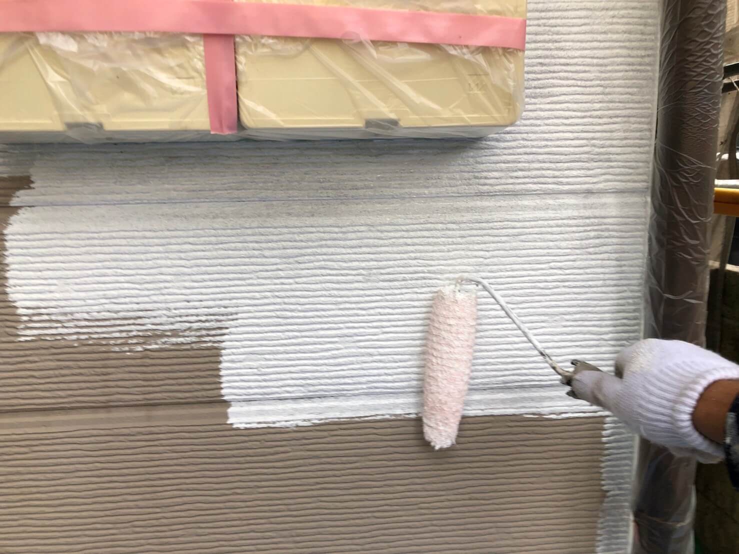 柏市の外壁塗装の下塗り