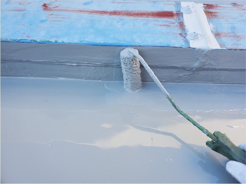 江東区の屋上防水工事のウレタン防水（2回目）