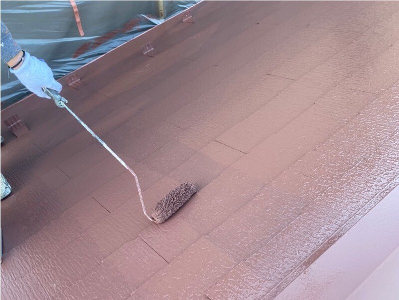 川崎市の屋根修理の上塗り