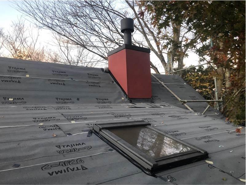 鴨川市の屋根リフォームの防水シートの設置