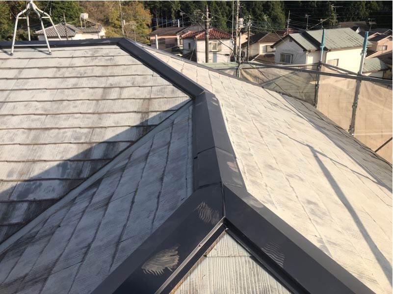 八街市の屋根塗装の棟板金交換工事