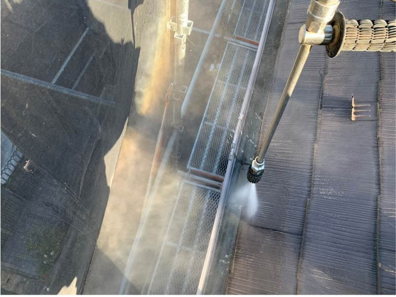船橋市の屋根塗装の高圧洗浄