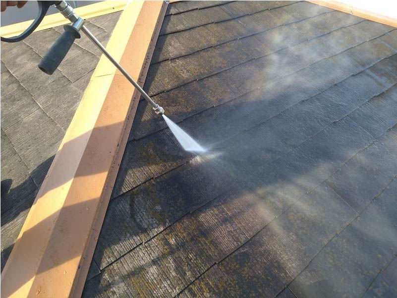 北区の屋根塗装の高圧洗浄