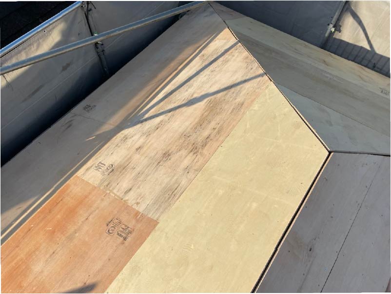 川崎市の屋根リフォームの野地板の設置